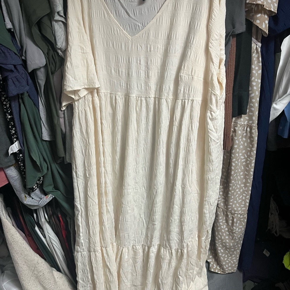 SHEIN Cream Maxi Dress